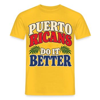 Puerto Rico Farben Rot Blau Weiß - Männer T-Shirt - Gelb - Vorne - AI Model Male 178 dark (178cm)