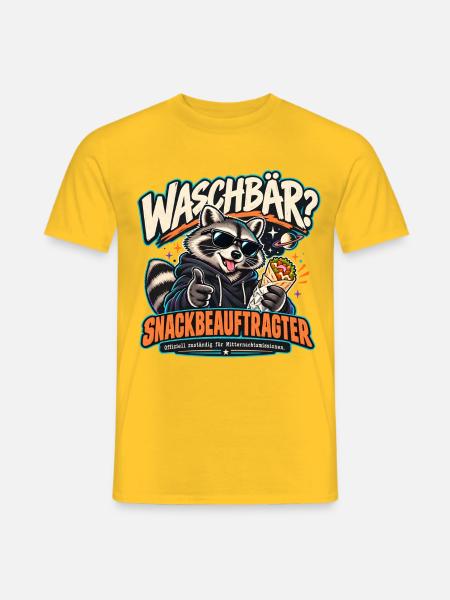 Waschbar Snackbeauftragter - Männer T-Shirt - Gelb