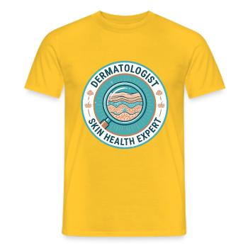 Dermatologe Hautgesundheits-Epidermis-Abzeichen-Geschenk - Männer T-Shirt - Gelb - Vorne - AI Model Male 178 dark (178cm)