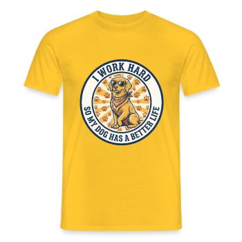 Lustiges Golden Retriever Hundeliebhaber-Retro-T-Shirt - Männer T-Shirt - Gelb - Vorne - AI Model Male 178 dark (178cm)