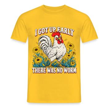 I Got Up Early There Was No Worm Funny Rooster - Männer T-Shirt - Gelb - Vorne - AI Model Male 178 dark (178cm)