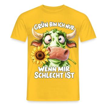 Grün bin ich nur wenn mir schlecht ist fck grn - Männer T-Shirt - Gelb - Vorne - AI Model Male 178 dark (178cm)