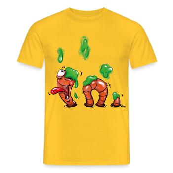 Wurm im Glück - Männer T-Shirt - Gelb - Vorne - AI Model Male 178 dark (178cm)