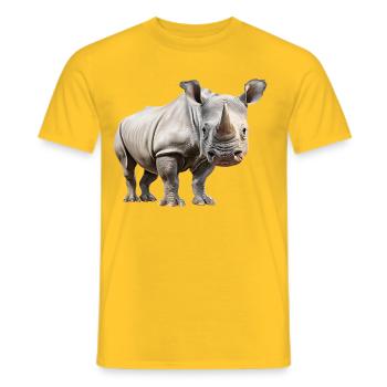 Nashorn - Männer T-Shirt - Gelb - Vorne - AI Model Male 178 dark (178cm)