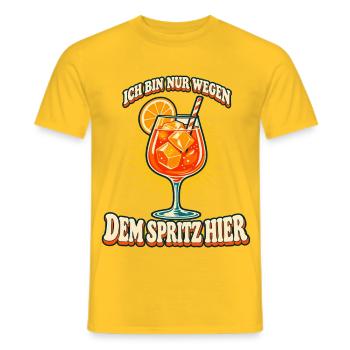 Ich bin nur wegen dem Spritz hier - Männer T-Shirt - Gelb - Vorne - AI Model Male 178 dark (178cm)
