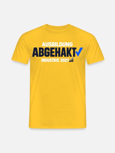 Ausbildung abgehakt – Industrie Abschluss 2027 - Männer T-Shirt - Gelb
