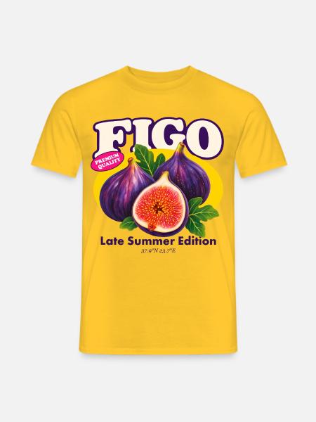 Figo – Fresh Purple Figs Spätsommerausgabe - Männer T-Shirt - Gelb