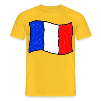 Handgezeichnete Flagge Frankreichs - Männer T-Shirt - Gelb - Vorne - AI Model Male 178 dark (178cm)