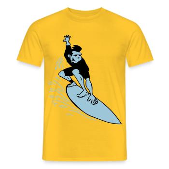 Surf - T-shirt homme - jaune - Devant - AI Model Male 178 dark (178cm)