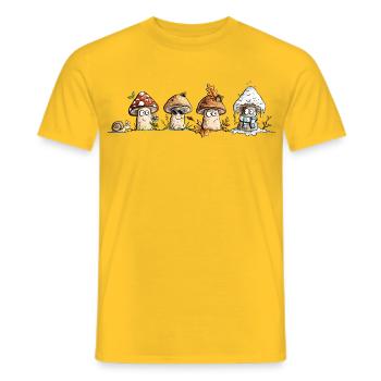 Vier Jahreszeiten Pilze Pilzsammler Naturfreund - Männer T-Shirt - Gelb - Vorne - AI Model Male 178 dark (178cm)