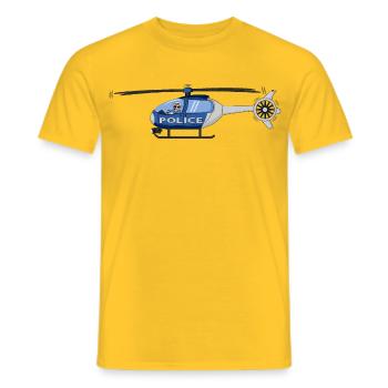 Pilote d’hélicoptère de la police - T-shirt homme - jaune - Devant - AI Model Male 178 dark (178cm)