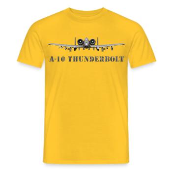 A-10 Thunderbolt Kampfflugzeug Design - Männer T-Shirt - Gelb - Vorne - AI Model Male 178 dark (178cm)