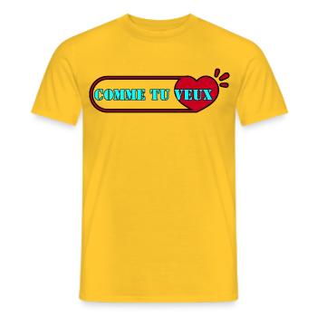 AS YOU WISH. - Men's T-Shirt - yellow - Front - AI Model Male 178 dark (178cm)