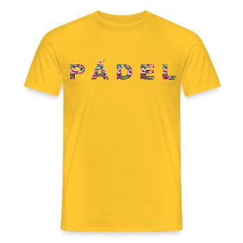 Padel Sport - Men's T-Shirt - yellow - Front - AI Model Male 178 dark (178cm)