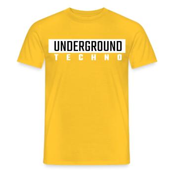 Underground Techno - Männer T-Shirt - Gelb - Vorne - AI Model Male 178 dark (178cm)