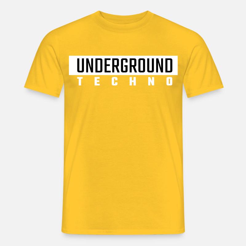 Underground Techno - Männer T-Shirt - Gelb