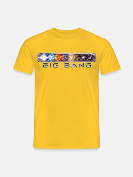 BIG BANG - URKNALL -  Das Universum im Reagenzglas - Männer T-Shirt - Gelb