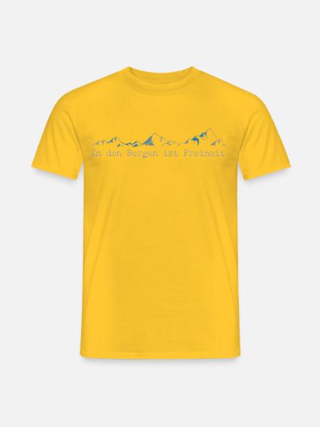 In den Bergen ist Freiheit. - Männer T-Shirt - Gelb