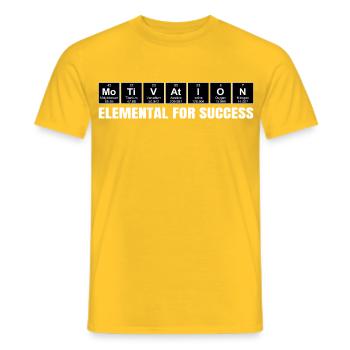 Motivation – Elemental for Success Periodic Table - Men's T-Shirt - yellow - Front - AI Model Male 178 dark (178cm)