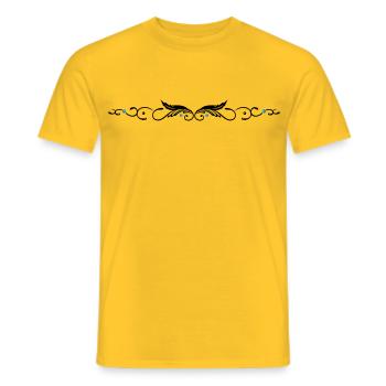 Feder, filigranes Tribal Ornament. - Männer T-Shirt - Gelb - Vorne - AI Model Male 178 dark (178cm)