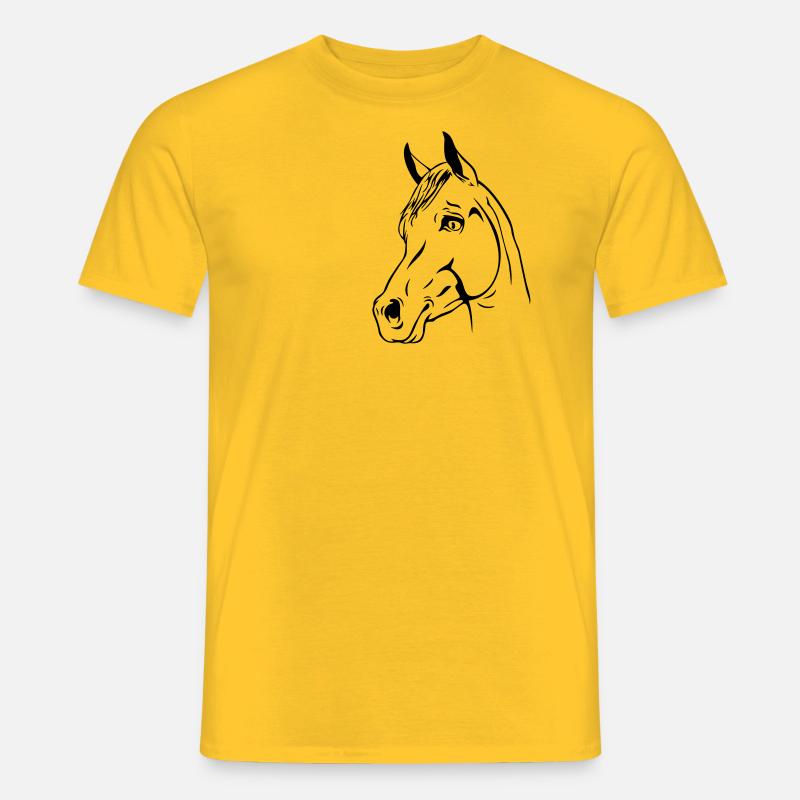 ein Pferdekopf - Männer T-Shirt - Gelb
