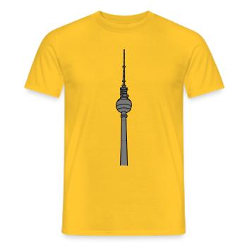 Berlin TV Tower 2 - Men's T-Shirt - yellow - Front - AI Model Male 178 dark (178cm)
