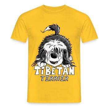 Sweet Tibetan Terrier - Men's T-Shirt - yellow - Front - AI Model Male 178 dark (178cm)