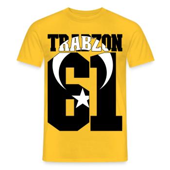 Trabzon 61Türkei Flagge - Männer T-Shirt - Gelb - Vorne - AI Model Male 178 dark (178cm)