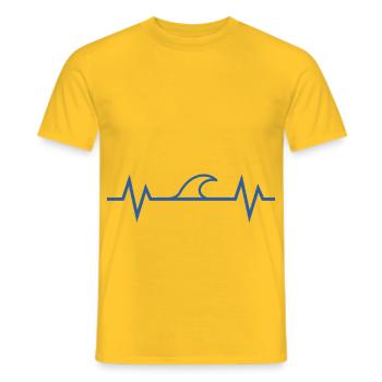 Herzschlag Meer - Männer T-Shirt - Gelb - Vorne - AI Model Male 178 dark (178cm)