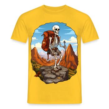 Skelette Wandern / Bergsteiger Skelett - Männer T-Shirt - Gelb - Vorne - AI Model Male 178 dark (178cm)