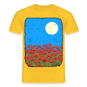 Mohnblumen - Männer T-Shirt - Gelb - Vorne - AI Model Male 178 dark (178cm)