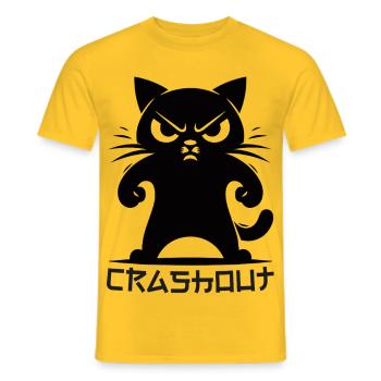 Crashout Katze – Wütige Katze Trend Design - Männer T-Shirt - Gelb - Vorne - AI Model Male 178 dark (178cm)