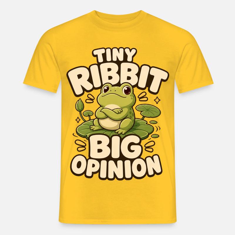 Tiny Ribbit Big Opinion Frosch - Männer T-Shirt - Gelb