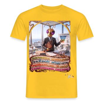 Heuschrecke JOGUE Personalreferent HR Büro Pop Art - Männer T-Shirt - Gelb - Vorne - AI Model Male 178 dark (178cm)