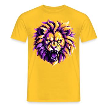 Lion jaune et violet Los Angeles - T-shirt homme - jaune - Devant - AI Model Male 178 dark (178cm)