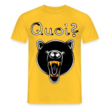 Ours Grizzli avec QUOI? - foncé - T-shirt homme - jaune - Devant - AI Model Male 178 dark (178cm)