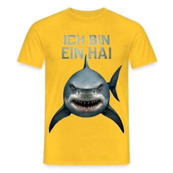 Haifisch Hai Kostüm Meerestier unter Wasser Haie - Männer T-Shirt - Gelb - Vorne - AI Model Male 178 dark (178cm)