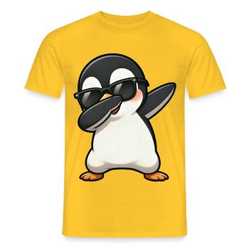 Dabbing Pingouin - T-shirt homme - jaune - Devant - AI Model Male 178 dark (178cm)
