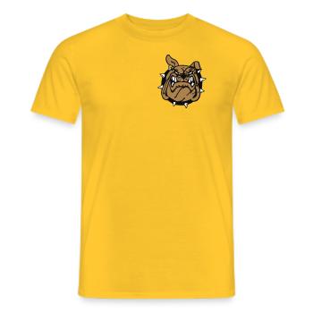 Das Lächeln der Bulldogge - Männer T-Shirt - Gelb - Vorne - AI Model Male 178 dark (178cm)