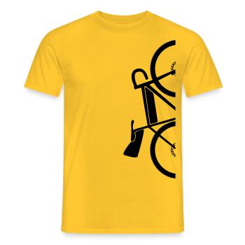 Bikepacking XXL - Men's T-Shirt - yellow - Front - AI Model Male 178 dark (178cm)