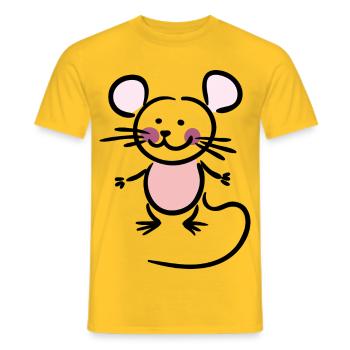 Souris - T-shirt homme - jaune - Devant - AI Model Male 178 dark (178cm)