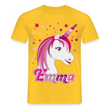 Emma, nom de jeune fille, prénom préféré - T-shirt homme - jaune - Devant - AI Model Male 178 dark (178cm)
