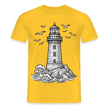 Moin Moin Norden - Maritime North German Design - Men's T-Shirt - yellow - Front - AI Model Male 178 dark (178cm)