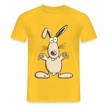 Happy Bunny I Cadeau de Pâques Lapin de Pâques I - T-shirt homme - jaune - Devant - AI Model Male 178 dark (178cm)