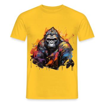 Stoischer Gorilla. Weisheit im Graffiti-Stil. - Männer T-Shirt - Gelb - Vorne - AI Model Male 178 dark (178cm)