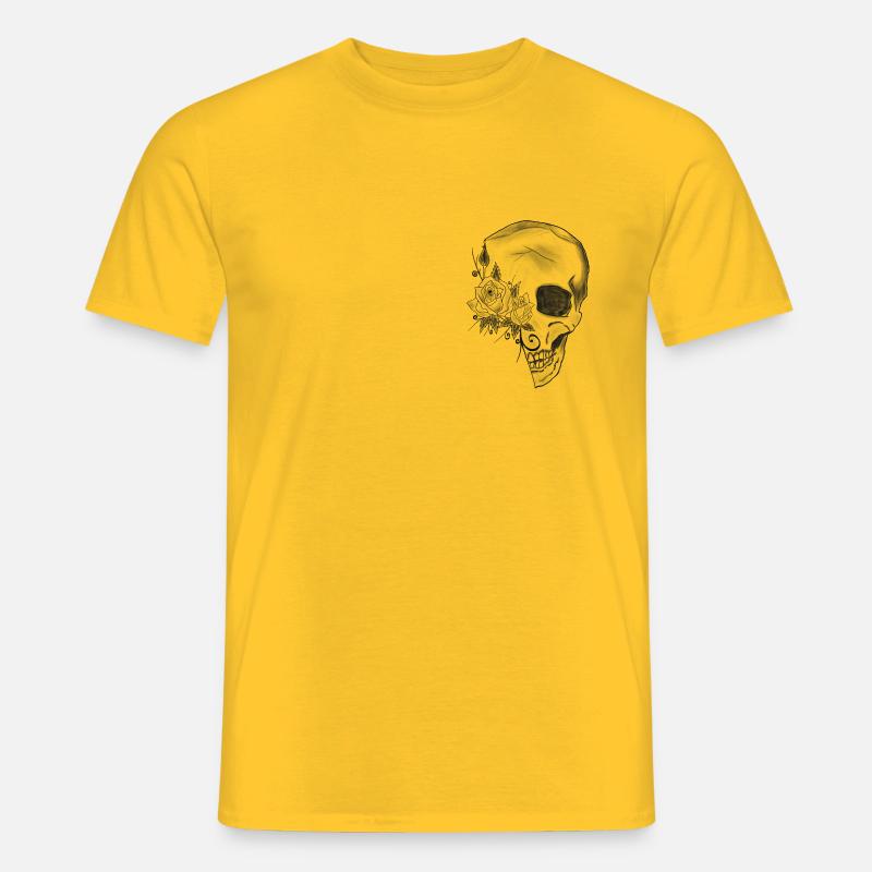 Schädel Rose - Männer T-Shirt - Gelb