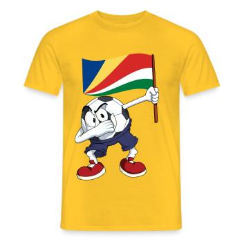 Seychelles Dabbing Football - T-shirt homme - jaune - Devant - AI Model Male 178 dark (178cm)