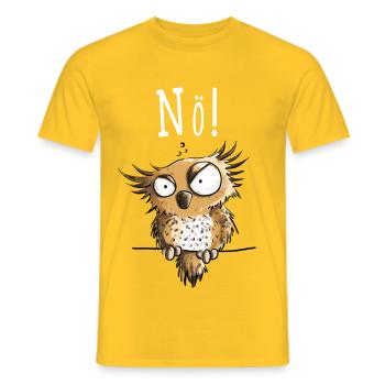 Nö Eule In Montag Morgen Stimmung - Männer T-Shirt - Gelb - Vorne - AI Model Male 178 dark (178cm)