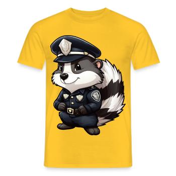 Police de la mouffette - T-shirt homme - jaune - Devant - AI Model Male 178 dark (178cm)