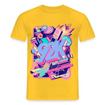 Neon Retro Teaser des années 90 Y2K - T-shirt homme - jaune - Devant - AI Model Male 178 dark (178cm)